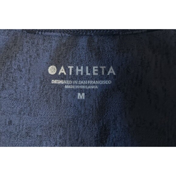 Athleta Navy Blue  Black Scoop Neck Textured Tank Top Womens Size M - Picture 9 of 10
